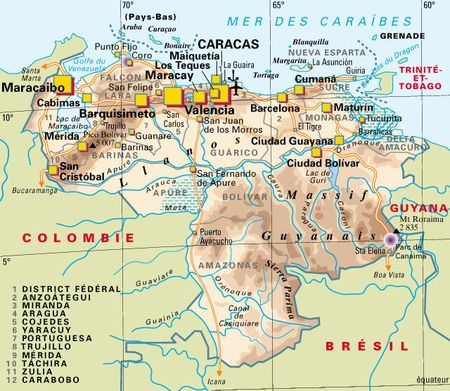 Carte du Venezuela