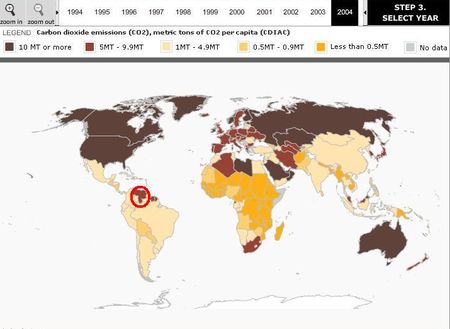 Émissions de CO2 dans le monde (2004)