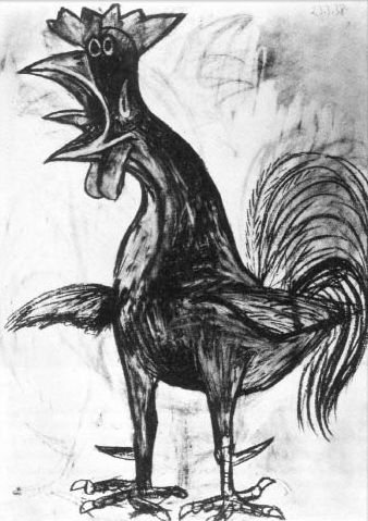 Le coq, dessin de Pablo Picasso (1938)
