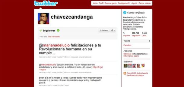 Hugo Chavez sur Twitter