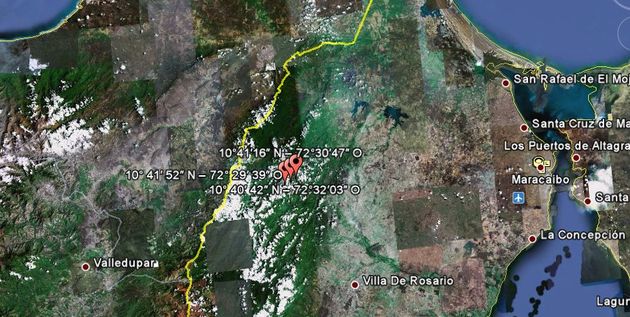 Les 3 premières coordonnées fournies par la Colombie