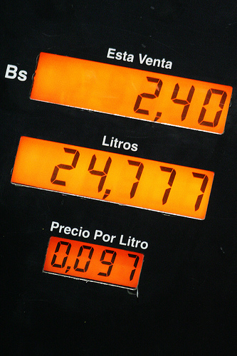 Le prix de l'essence au Venezuela