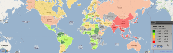 Carte mondiale de la grandeur des pénis