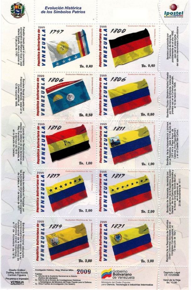 timbres - drapeaux du Venezuela