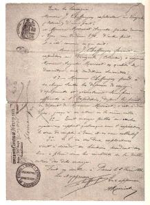 Le contrat entre Jean Chaffanjon et Auguste Morisot