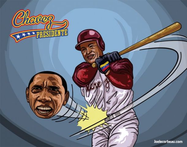 Chavez joue au baseball Chavez joue au baseball avec Obama
