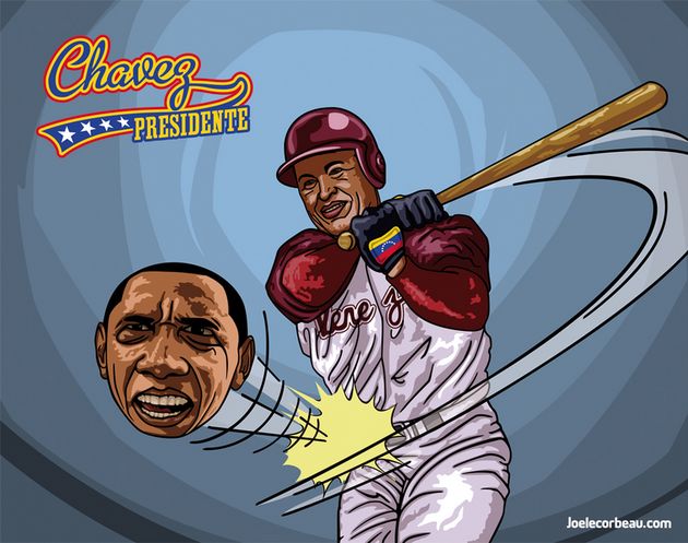 Chavez joue au baseball avec Obama