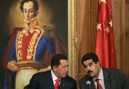 Hugo Chávez et Nicolas Maduro