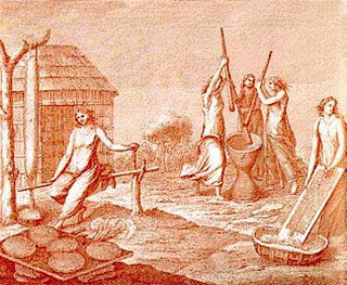 L'élaboration du casabe (gravure du 18e siècle)