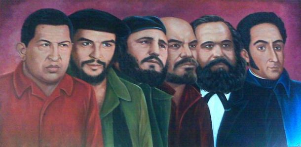 Chavez, Che, Fidel, Lénine, Marx et Bolivar