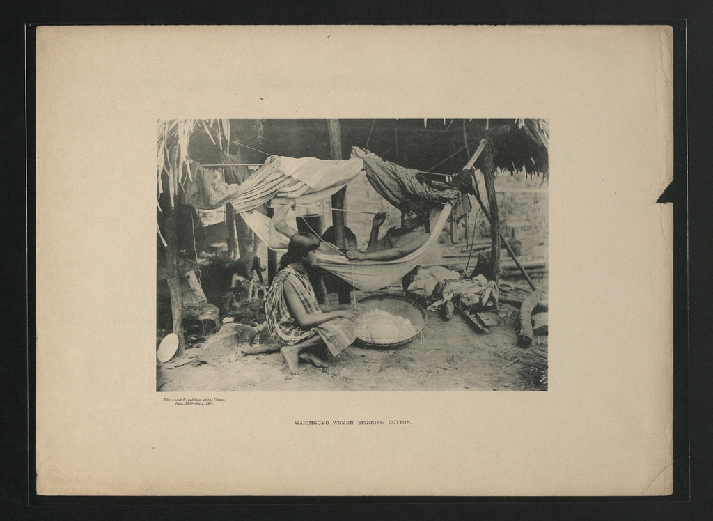 Femmes Waiomgomo filant le coton