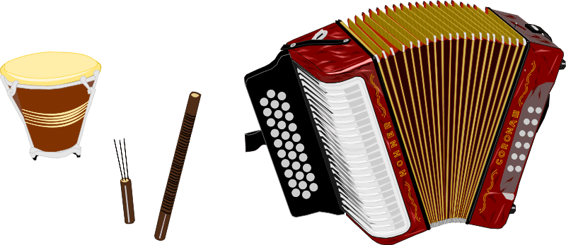 Tambour, guacharaca, accordéon : les trois instruments traditionnels du vallenato
